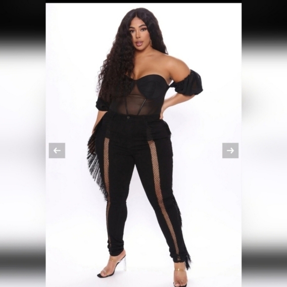 ⚘️Fashion nova fringe lace up skinny jeans size 16 - Picture 1 of 8